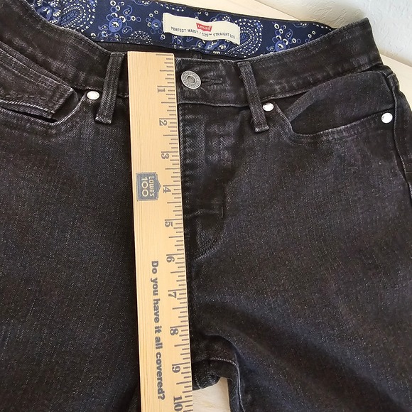 Levi's Women's 525 Perfect Waist Straight Leg Black Jeans 28 x 28 Black Tab - Picture 13 of 16